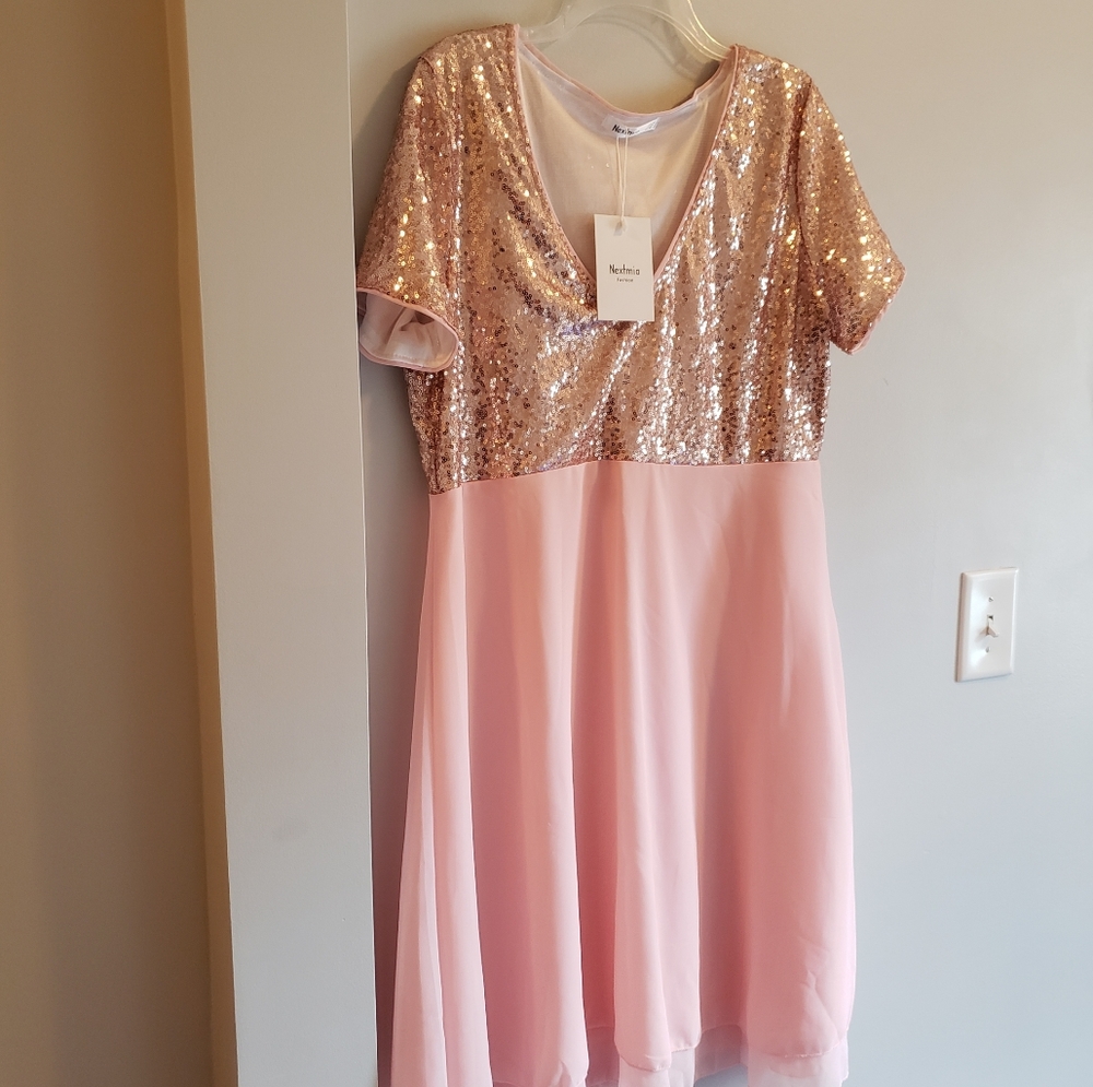 Pink Sequins Dress